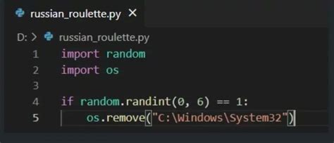 russian roulette python code